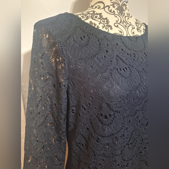 London Times Midnight Blue Lace Dress - Picture 6 of 6